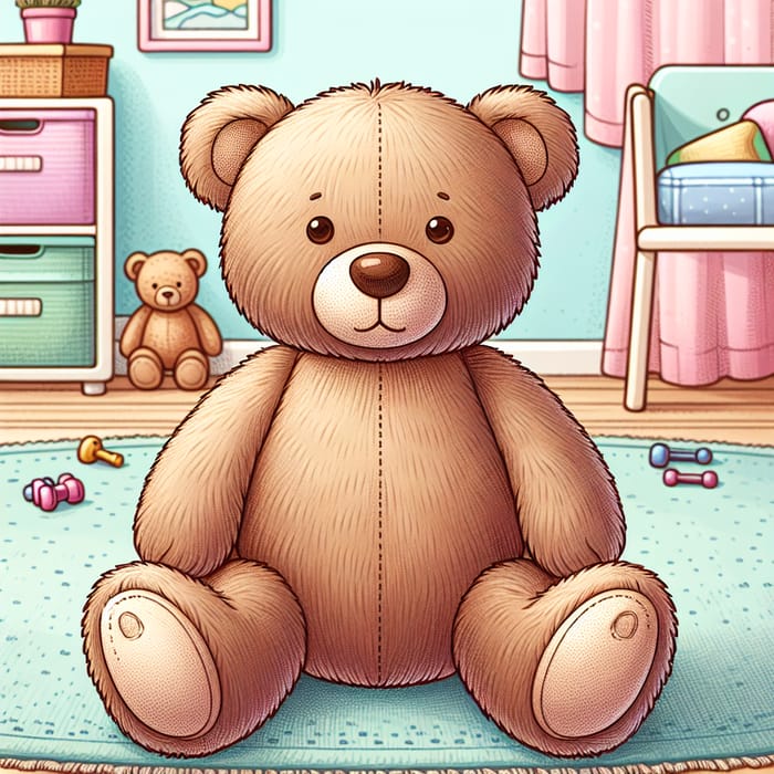 Detailed Light Brown Teddy Bear | Cuddly Plush Toy Imagery