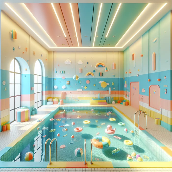 Bright & Colourful Minimal Children's Pool Interior