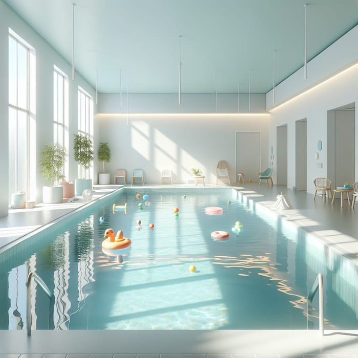 Bright Children's Swimming Pool Interior | Serene Setting