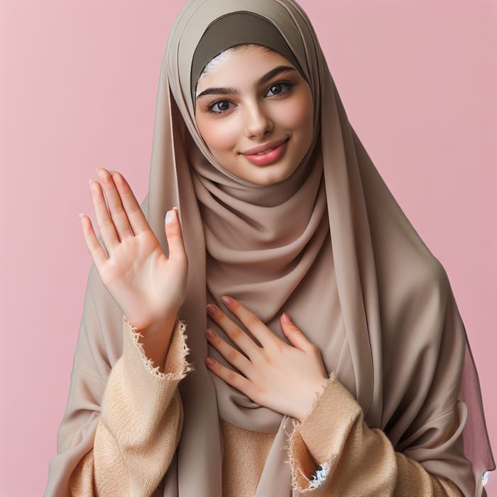 Hijab-Wearing Muslim Girl Speaking - Authentic Portrait