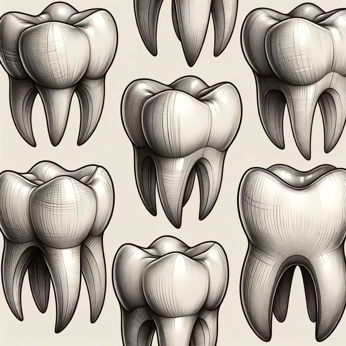 Simplified Monochromatic Teeth Illustration for Presentation Background Simplified Monochromatic Teeth Illustration for Presentation Background