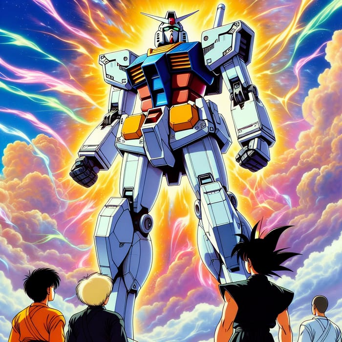 Gundam in Dragon Ball Style | Futuristic Anime Robot Art