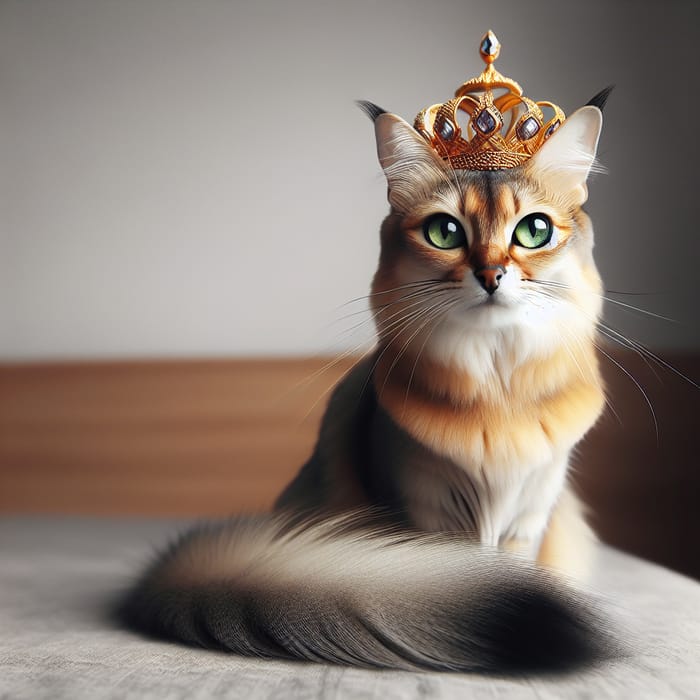 Cat Queen | Graceful Feline Royalty with Emerald Eyes