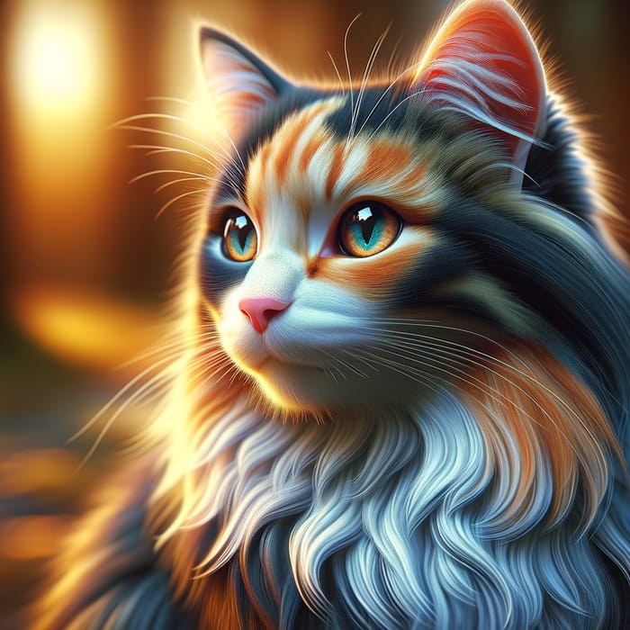 Realistic 4K Cat Image - Vibrant Colors & Sharp Eyes