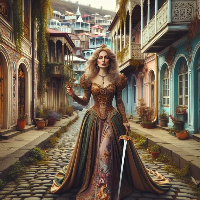 Ethereal Queen of Swords Photography in Tbilisi