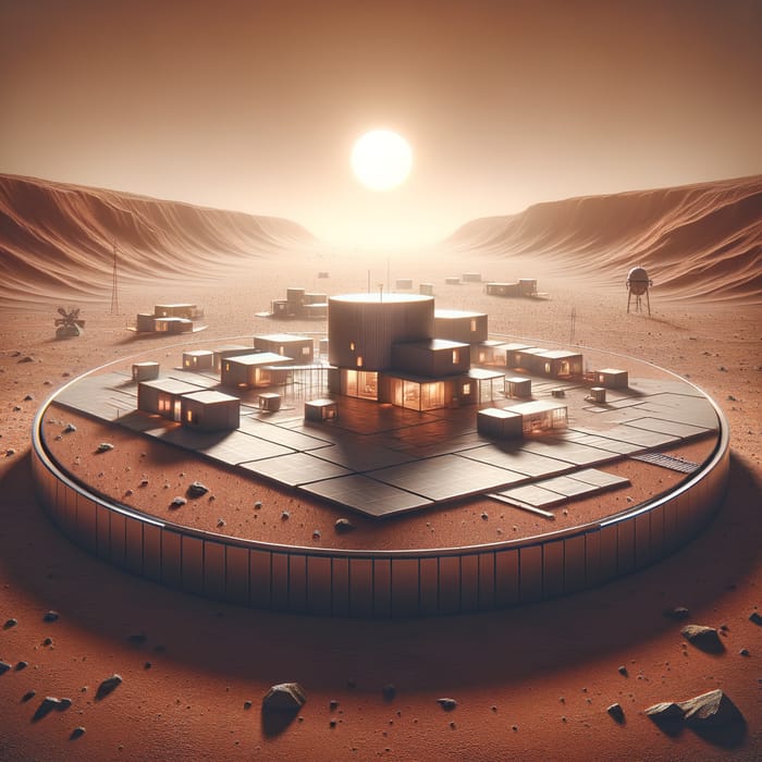 Mars Settlement: Realism in Minimalist Design | Vast Martian Landscape