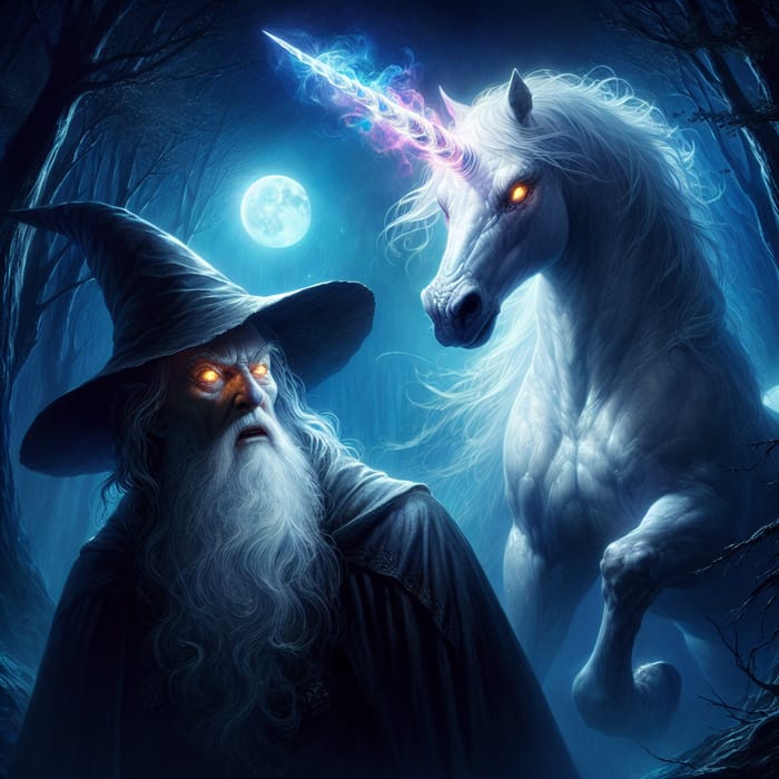 Unicorn Vs Voldemort: Magical Showdown Under Moonlight