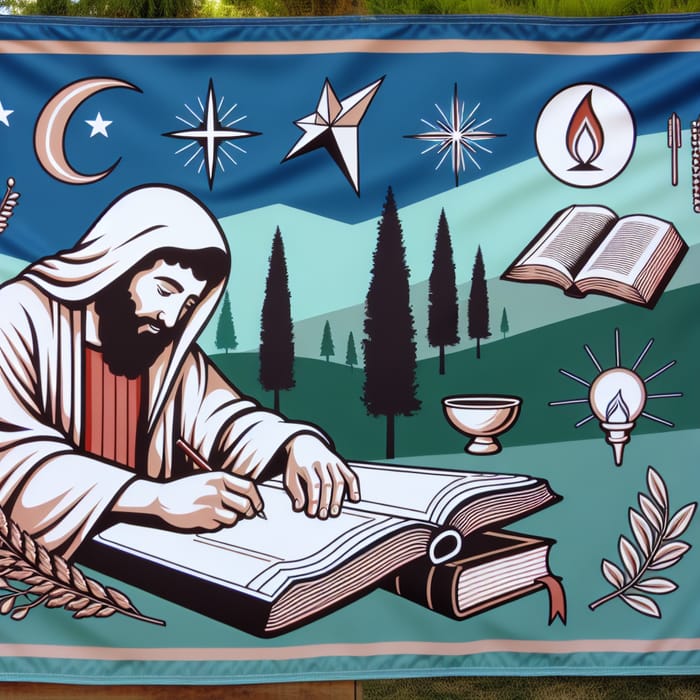 Inspirational Luke Flag for Youth Camp Retreat | Symbolic Bible Theme