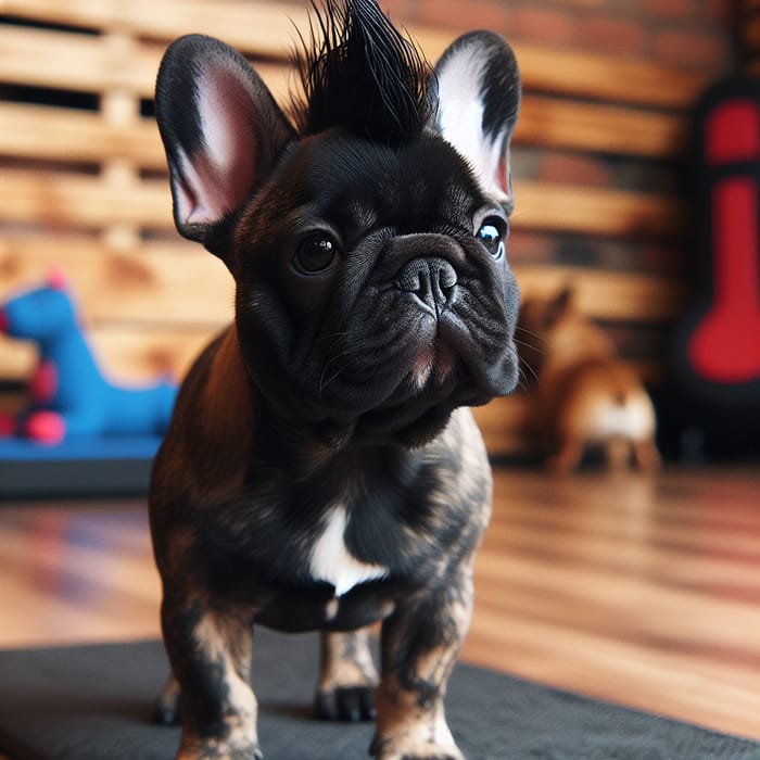 Short-Haired French Bulldog with Long Tuft