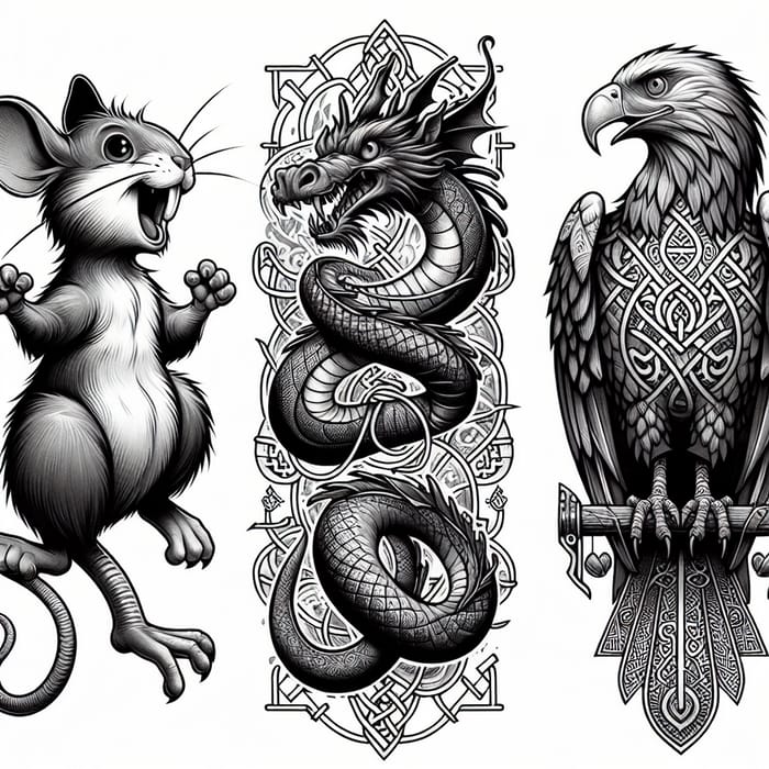 Norse Mythology Tattoo: Ratatoskr, Nidhogg, Vedrfolnir Trio
