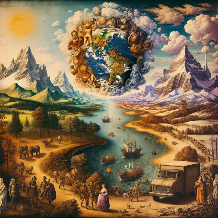 Global Warming: Da Vinci Style Painting