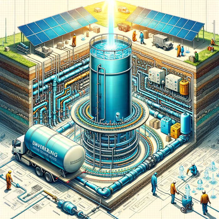Innovative Underground Water Source and Borehole System Illustration