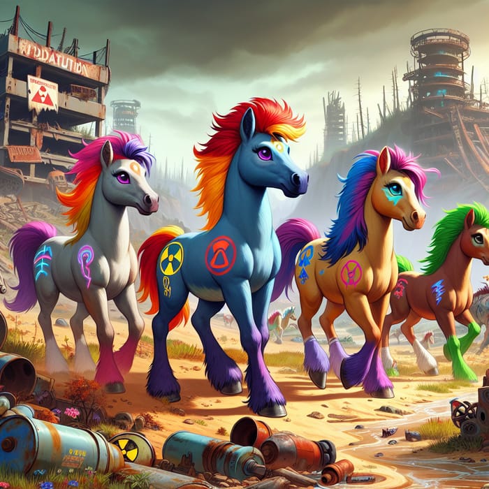 Colorful My Little Pony in Post-Apocalyptic Universe