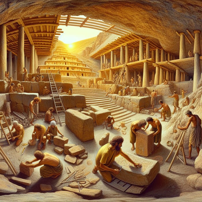 Göbeklitepe Construction: Ancient Workers Sculpting Stone 10,000 Years Ago