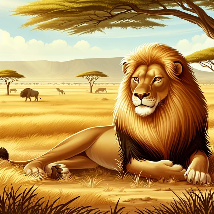 Majestic Lion in the African Wilderness