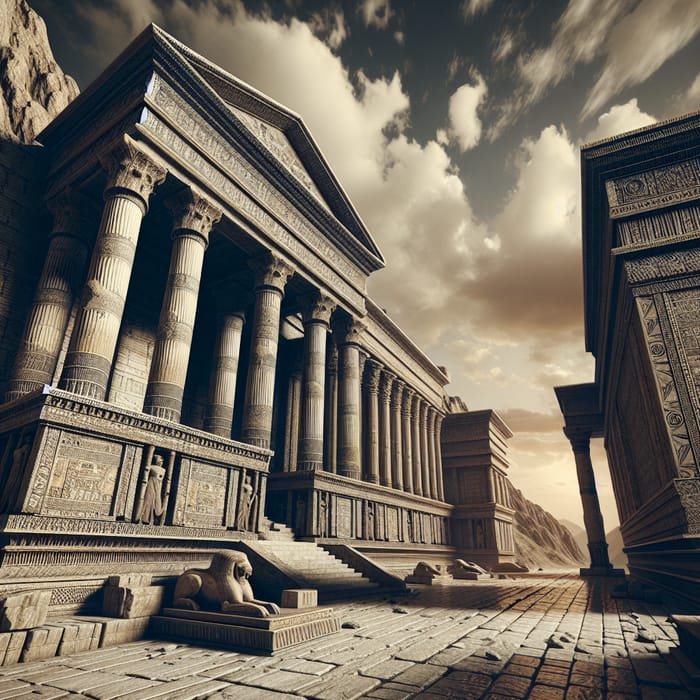Discover Ancient Babylon: Majestic Ruins & Pillars Reaching Sky