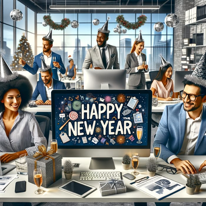 New Year Greeting by E-commerce Consultancy: Diverse Professionals