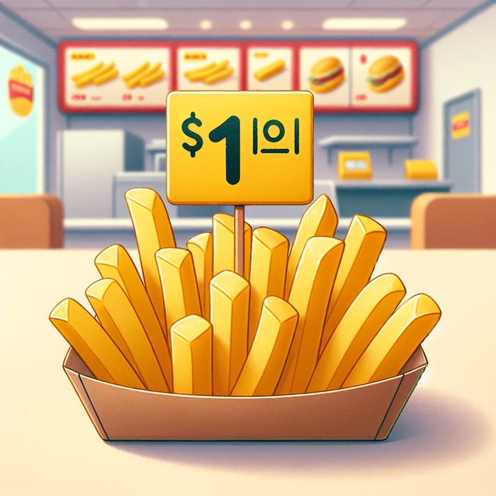 Crispy $1 Golden French Fries Tray | Fast Food Snack