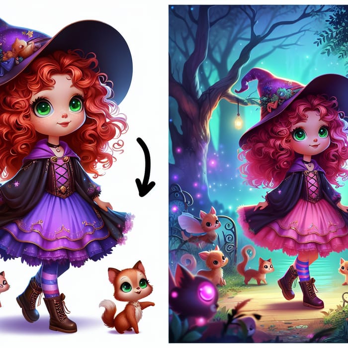 Zafira - Enchanted Forest Witch Art | Vibrant Fairytale Illustration