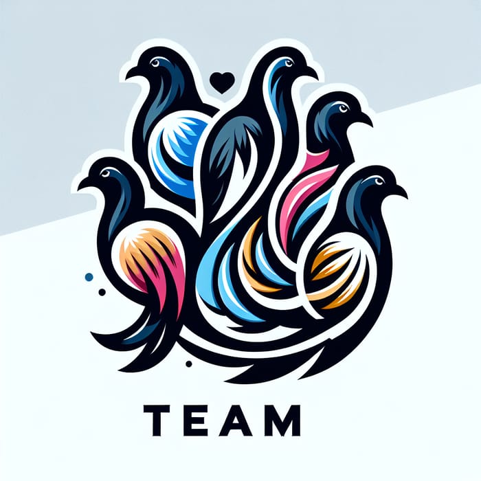 Team of 5 Player-Representing Pigeon Logo Design