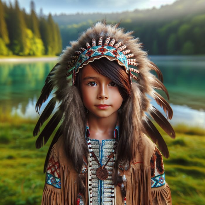 Native American Boy in Traditional Attire