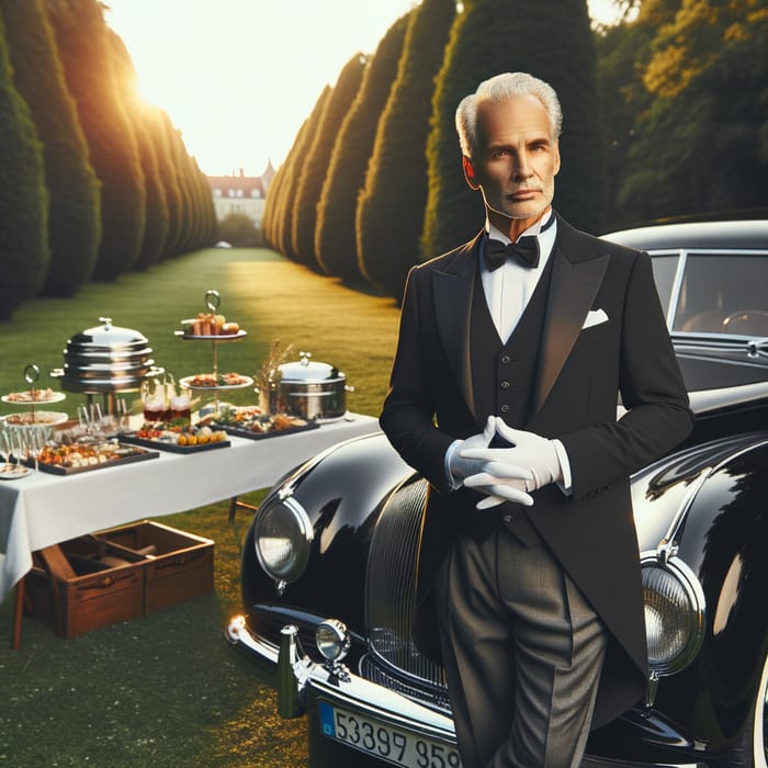 Elegant Butler with Vintage Car and Catering Service