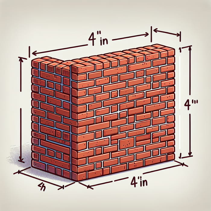Red Brick Wall Construction, 4-Inch Design