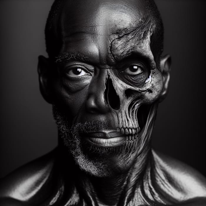 Emotive Black Man Portrait: Strength and Resilience