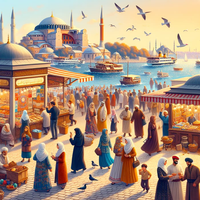 Cultural Diversity in Istanbul Marketplace Scene | Landmarks View