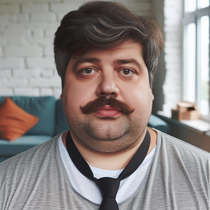 35-Year-Old Overweight Man Without Mustache