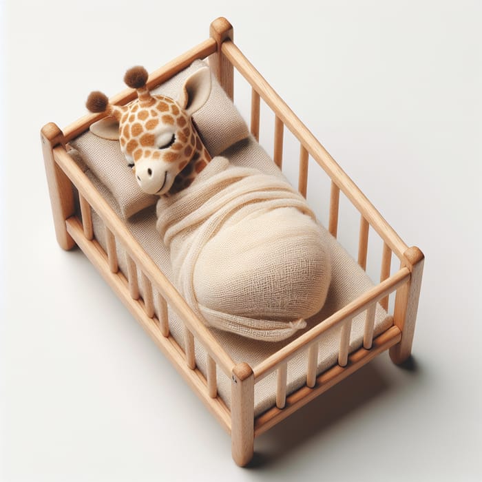 Peaceful Baby Giraffe Sleeping Soundly in Crib