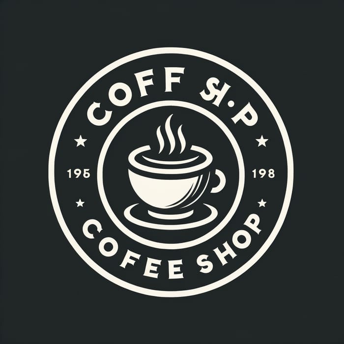 Minimalist Monochromatic Coffee Shop Logo | Vintage Design