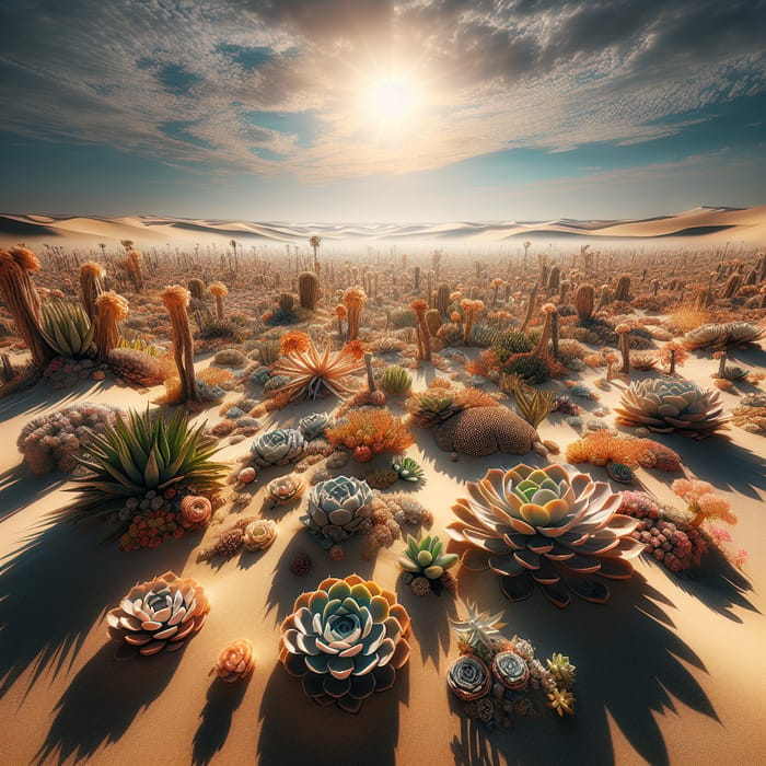 Succulent Diversity in a Desert Landscape - Life's Resilience