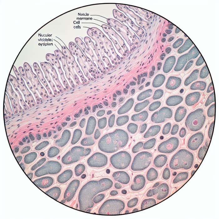 Simple Squamous Epithelium in Kidney Microscopic View