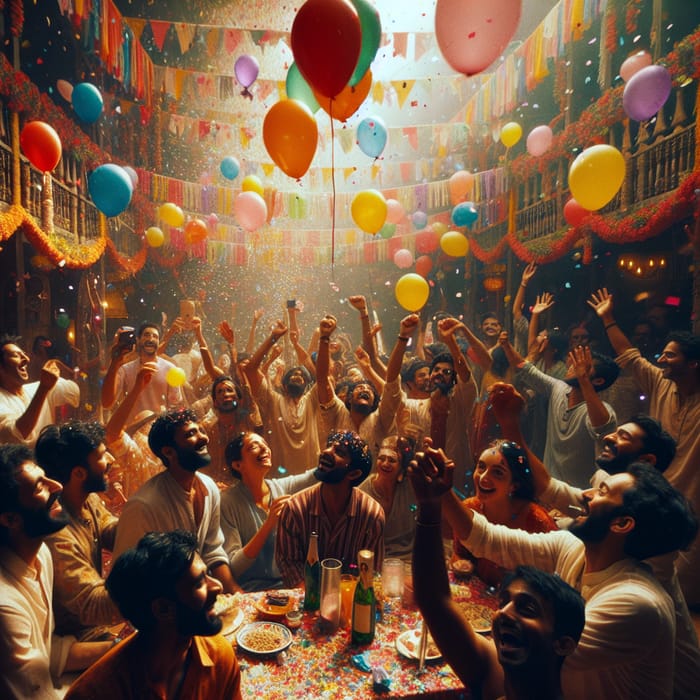 Exuberant Birthday Celebration of Sunil | Vibrant Balloons & Confetti