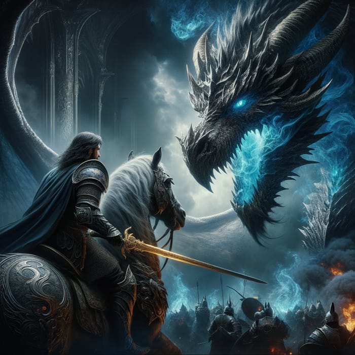 Epic Dragon vs Knight Battle in Mystical Realm