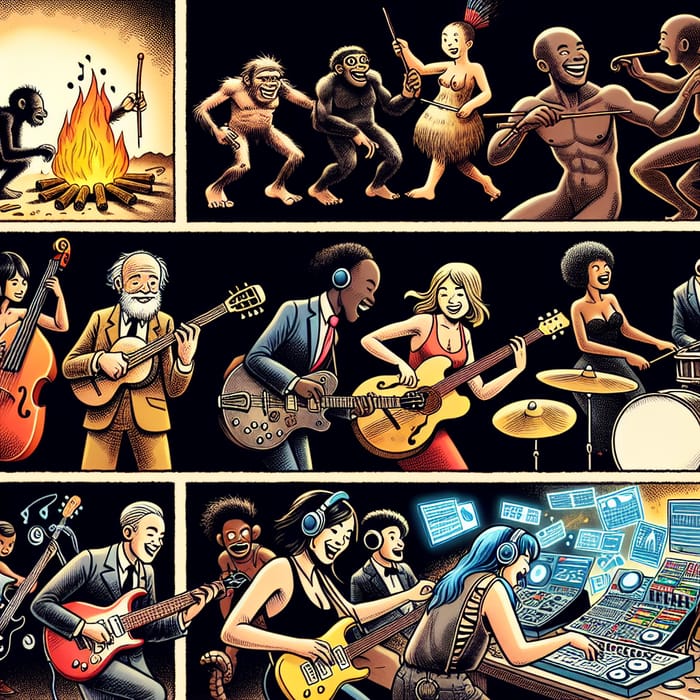 Musical Evolution: A Comic Representation