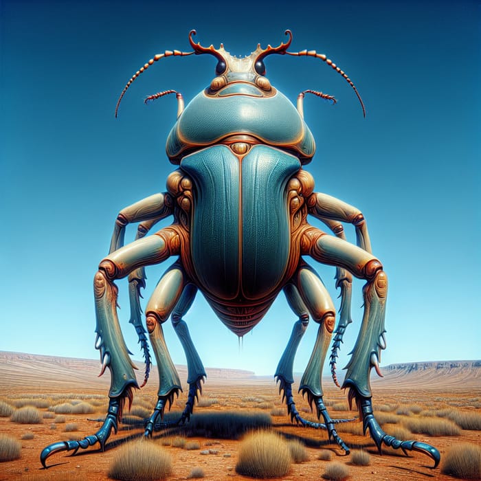 Realistic Beetle-Humanoid in Mysterious Landscape