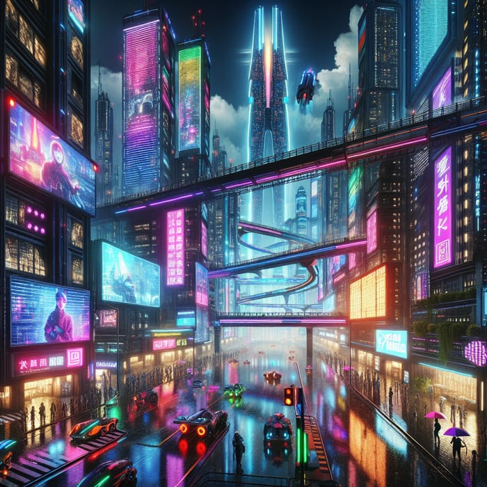 Vibrant Cyberpunk City | Dynamic Neon Cityscape