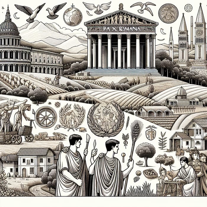 Reign of Caesar Augustus and Pax Romana Coloring Page
