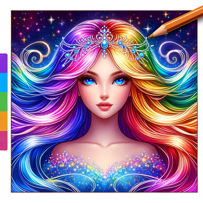 Princess Arella: Ethereal Beauty with Rainbow Hair