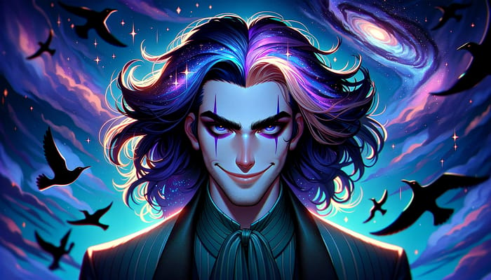 Cosmic Anti-Hero with Galaxy Hair | League of Legends Art