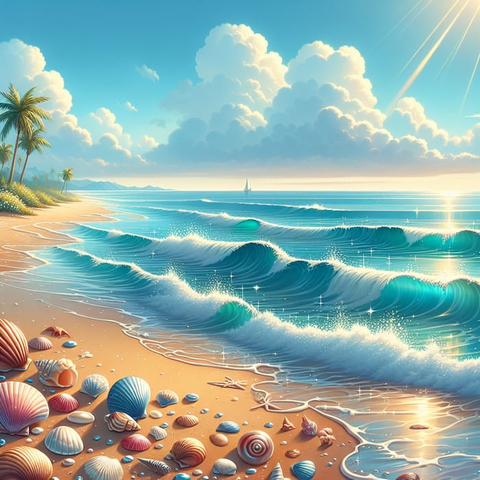 Tranquil Ocean Scene | Sandy Beach View