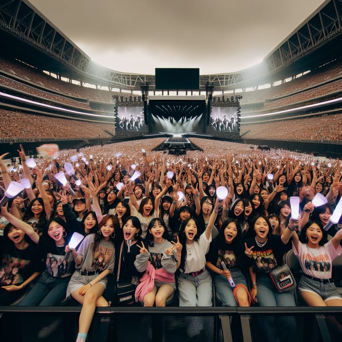 Excitement at Packed Stadium for Diverse BTS K-Pop Fans