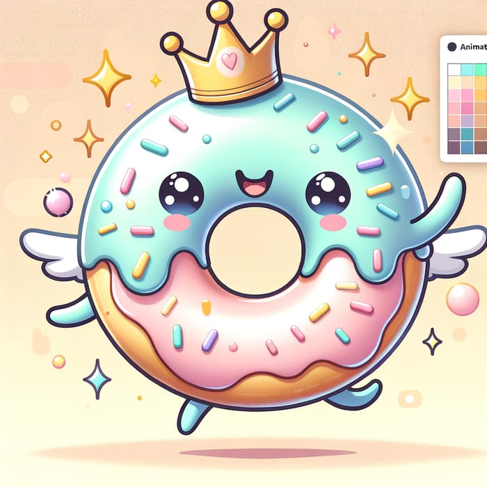 Endearing Cheerful Donut Character | Playful Kawaii Art