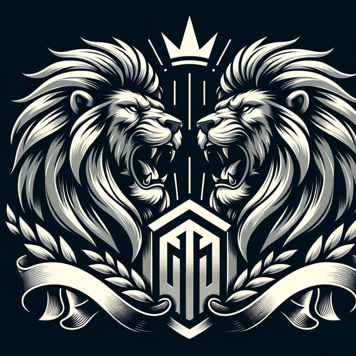 Sleek and Modern Design: Roaring Lions Symbolizing Unity