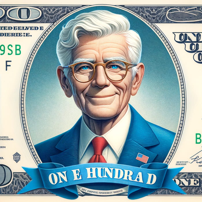Joe Biden $100 Bill Smiling Portrait - Green & White Color Scheme