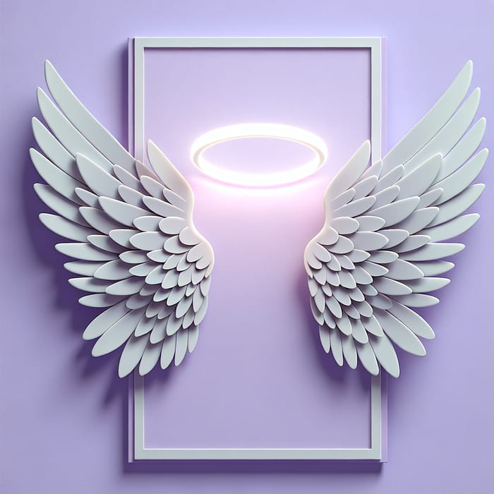 Angel Wings & Bright Halo 3D - Ethereal Card Template