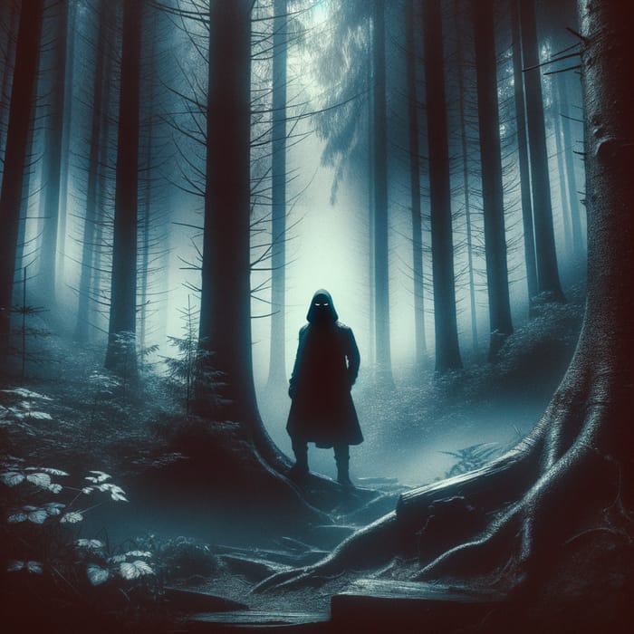 Mysterious Masked Figure in Dark Forest | Captivating Suspense