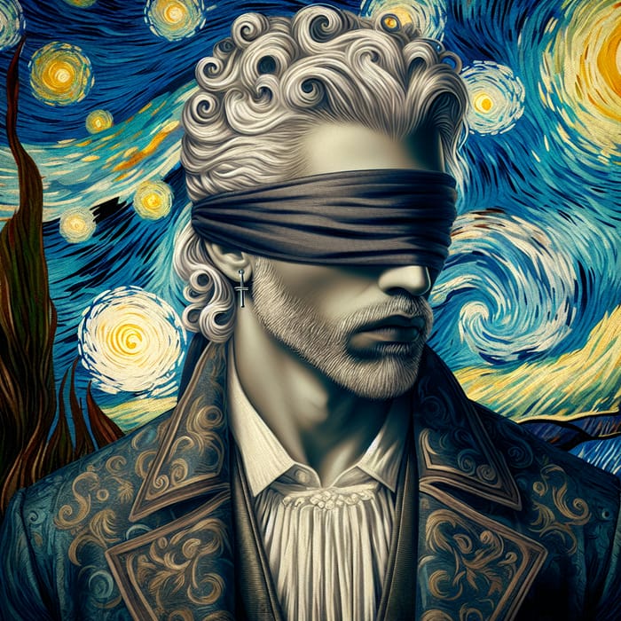 Satoru Gojo in Vincent van Gogh Style | Modern Male Magician